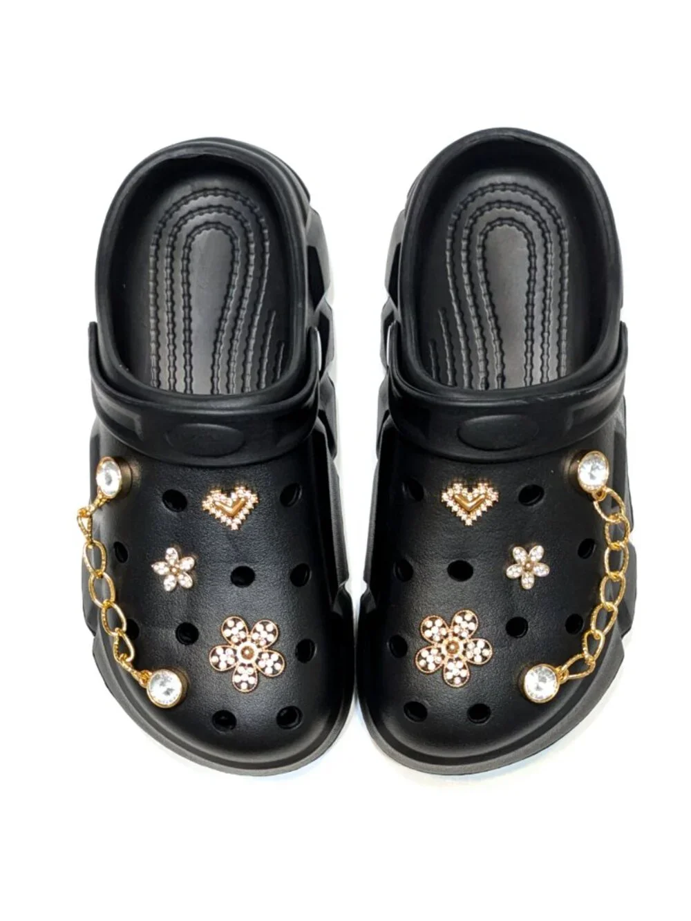 GIRL'S BLACK CLOGS - Accessories Included, Little & Big Kids' (C11-J4)